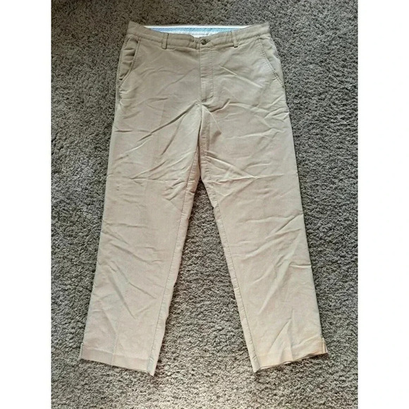 FOOTJOY Mens Pants Adult 36x32 Beige Performance Golf Chino Straight Leg - Picture 1 of 7